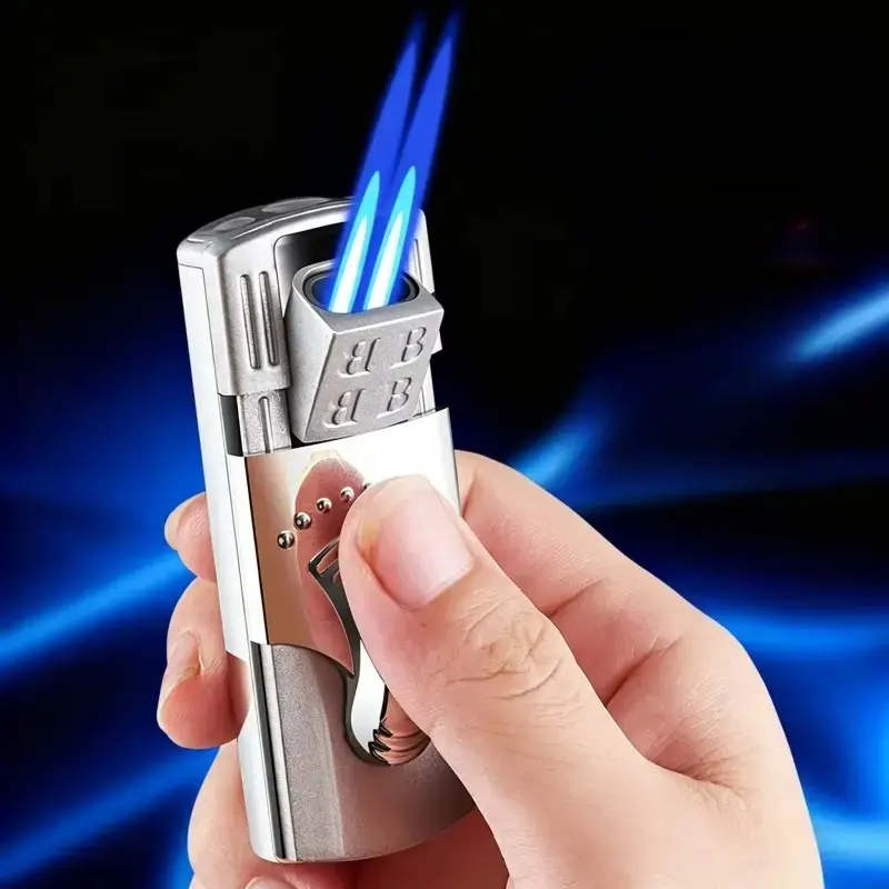 Horizon Jet Flame Lighter held in hand showing dual blue torch flames