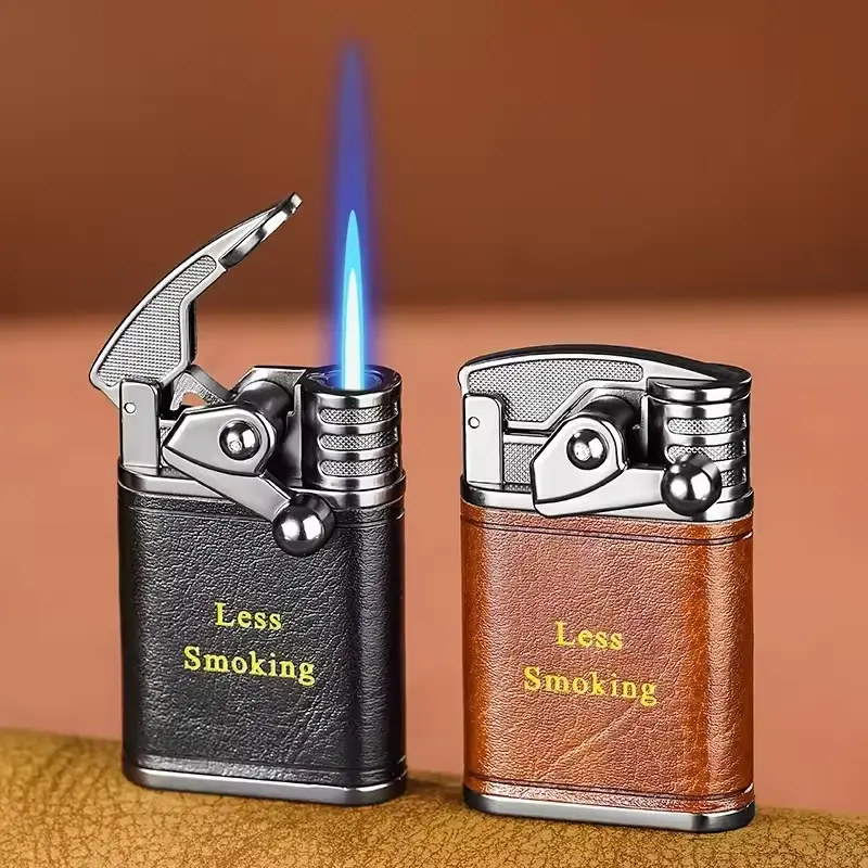 Black and brown leather-wrapped rocker arm lighters